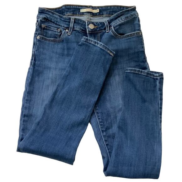 Levis 711 Red Tab Jeans Womens 26 Mid Rise Skinny Stretch Pockets Mid Wash Denim - Picture 3 of 12